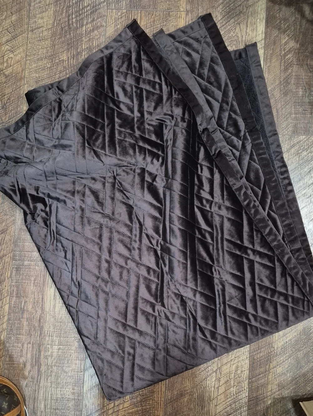 Blanket Throw With Satin Like Trim Around Edges One Sided Fleece Cottagecore